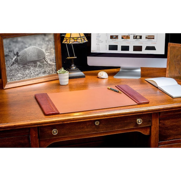 Mocha Leather 22 X 14 Side-Rail Desk Pad